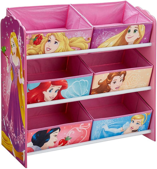 Disney Prinzessin - Regal zur Spielzeugaufbewahrung mit sechs Kisten für Kinder - MyBabyWonder