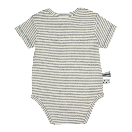 OrganicEra - Bio - Baby Bodysuit - Grau gestreift - MyBabyWonder