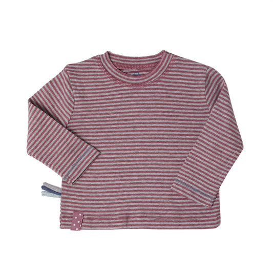OrganicEra Bio-Langarm-T-Shirt für Babys - Rot gestreift - MyBabyWonder