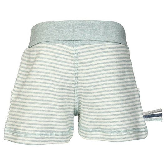 OrganicEra Organic Shorts,Striped Aqua Melange - MyBabyWonder