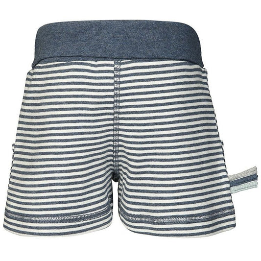 OrganicEra Organic Shorts,Striped Indigo Melange - MyBabyWonder