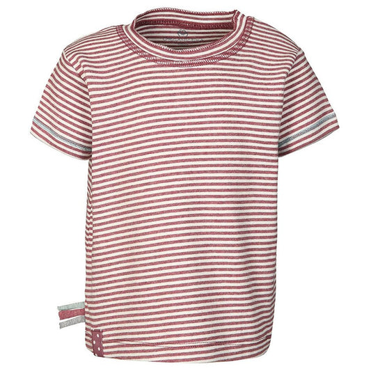 OrganicEra Organic S/S T-shirt, Striped Bordeaux Melange - MyBabyWonder