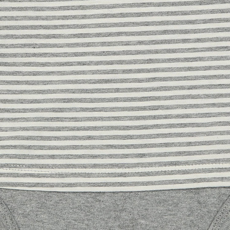 OrganicEra Organic S/S Tshirt Body,Striped Grey Melange - MyBabyWonder