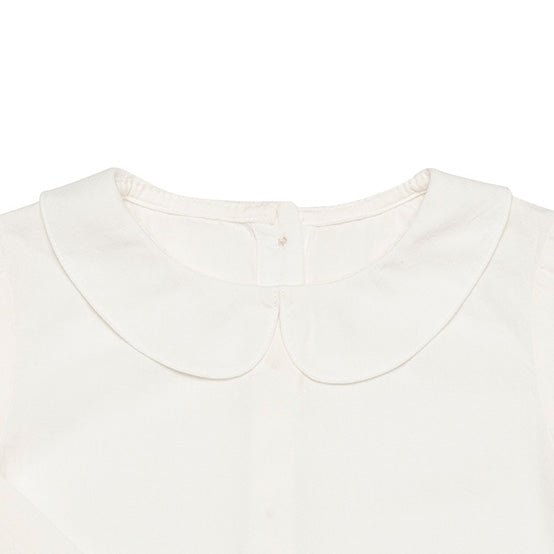 OrganicEra Organic Vual Girl’s Peter Pan Collar Shirt, White - MyBabyWonder