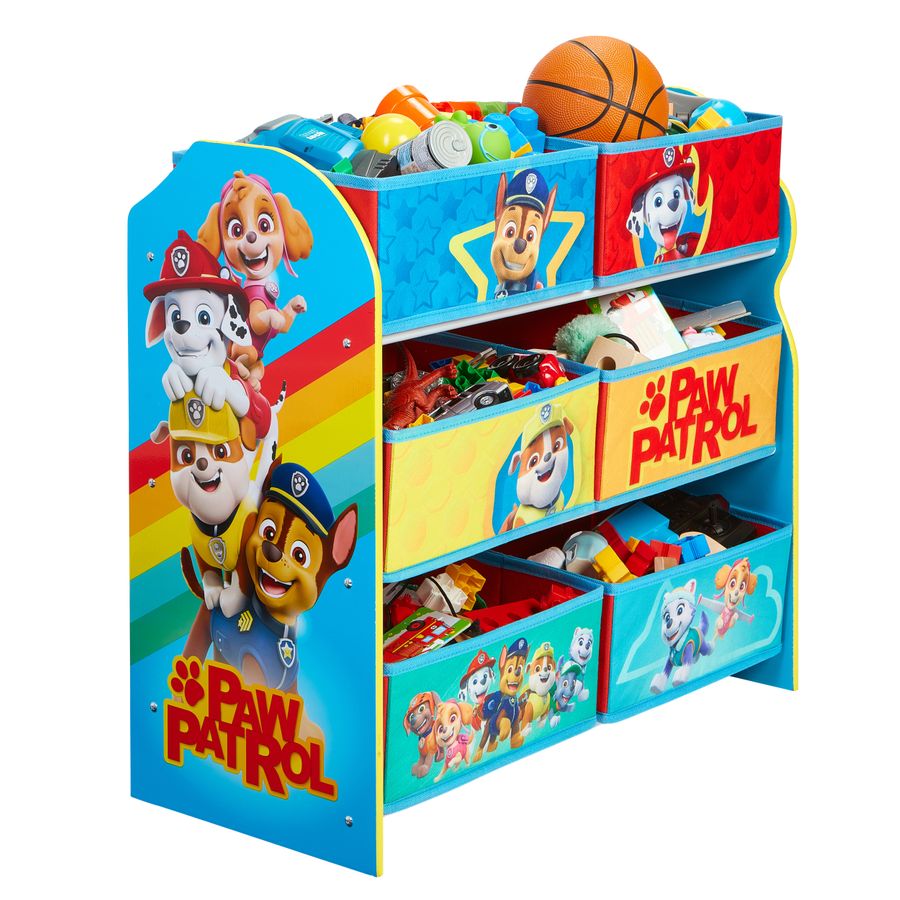 Paw Patrol - Regal zur Spielzeugaufbewahrung mit sechs Kisten für Kinder - MyBabyWonder