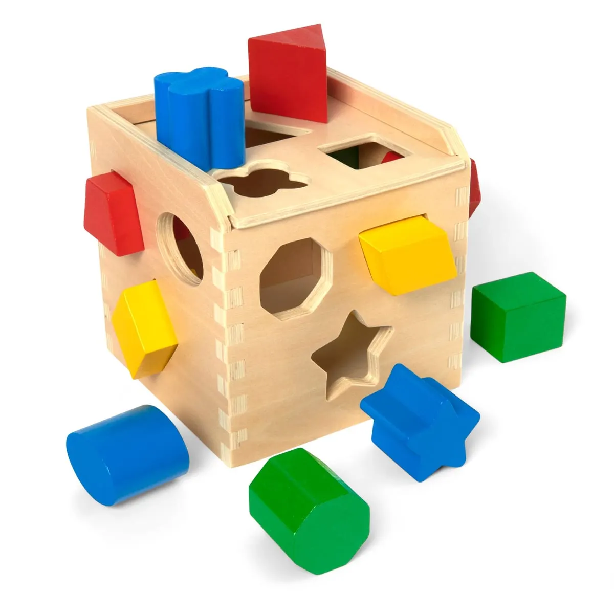Melissa & Doug Wooden Shape Sorting Cube